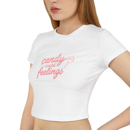 Candy-Coated Feelings Cropped Baby Tee | Pink Version