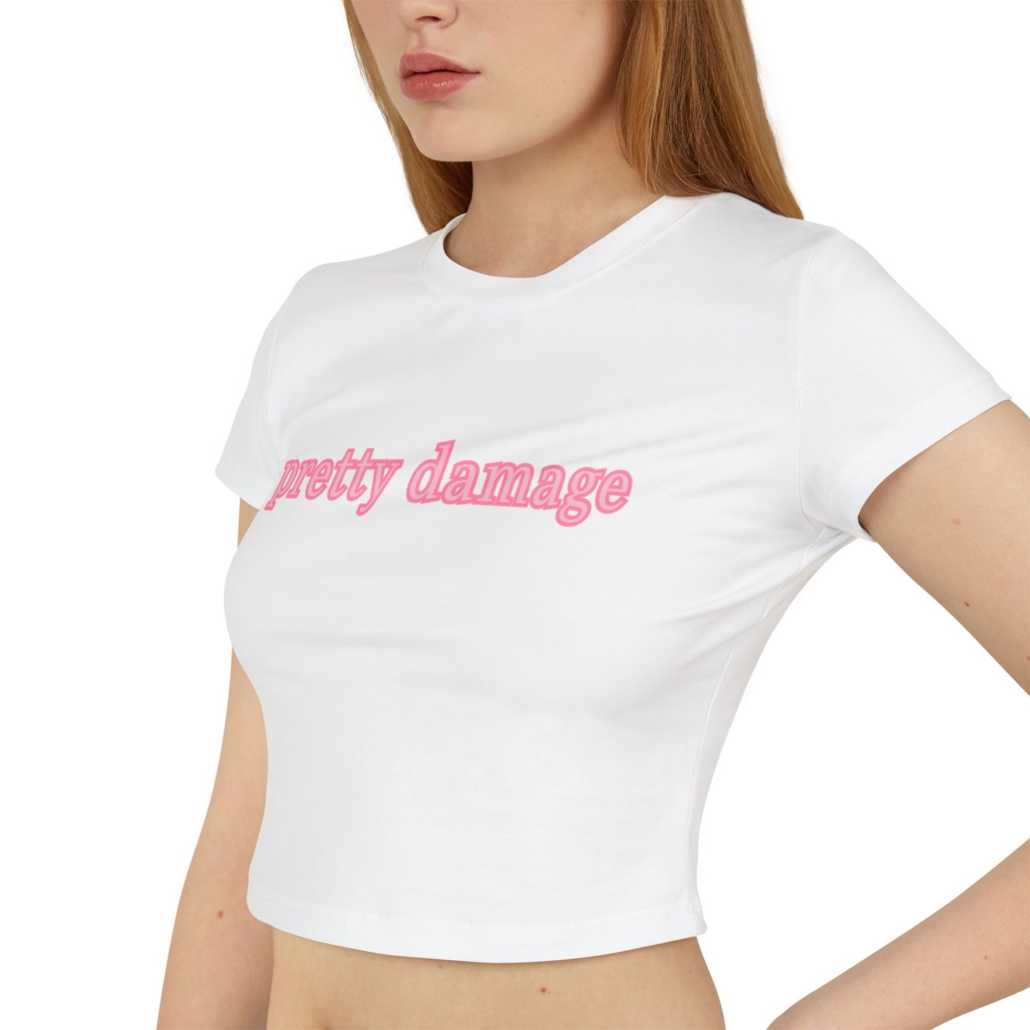 Pretty Damage Cropped Baby Tee