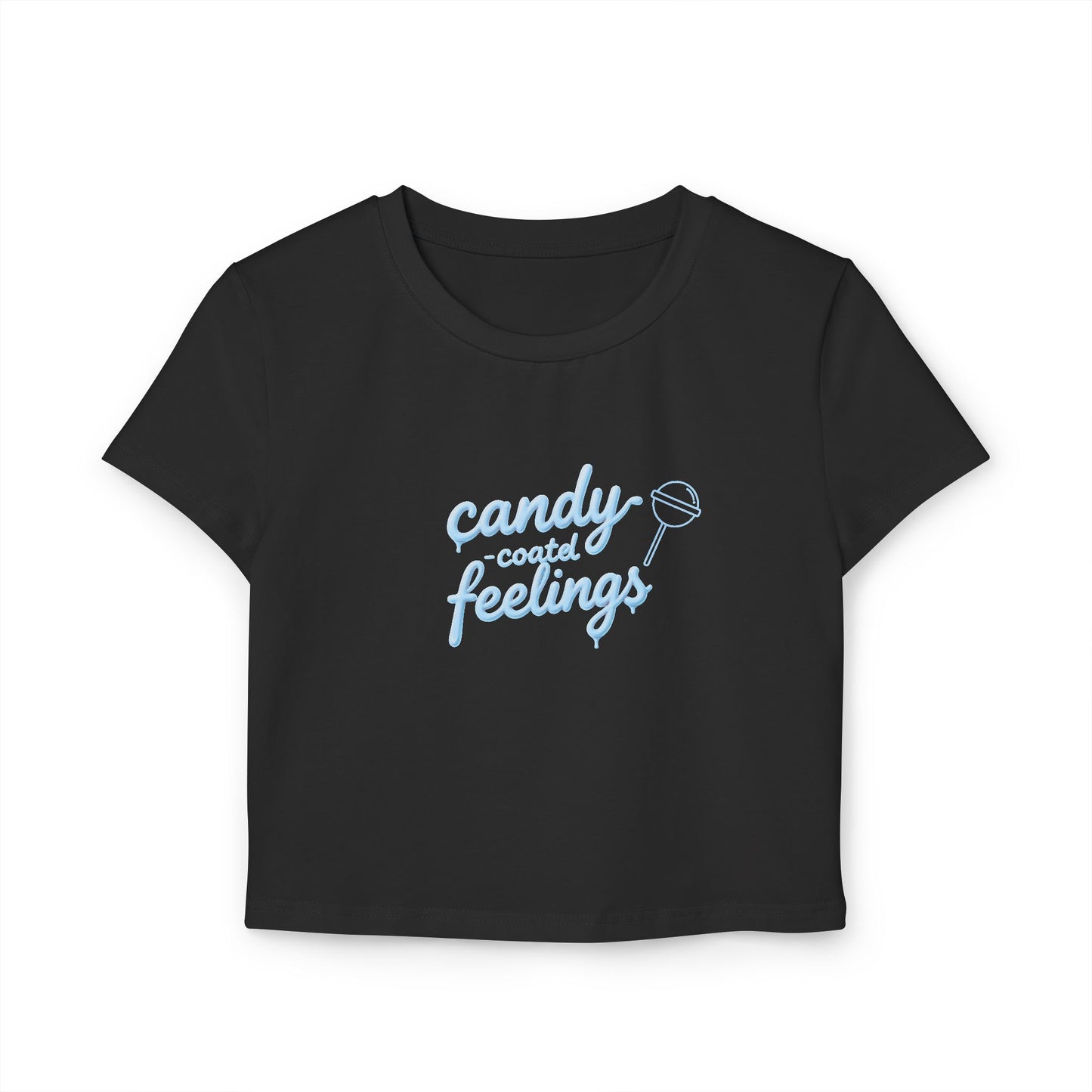 Candy-Coated Feelings Cropped Baby Tee | Blue Version