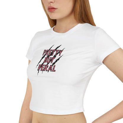 Pretty But Feral Leopard Print Cropped Baby Tee