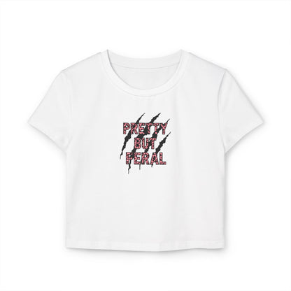 Pretty But Feral Leopard Print Cropped Baby Tee
