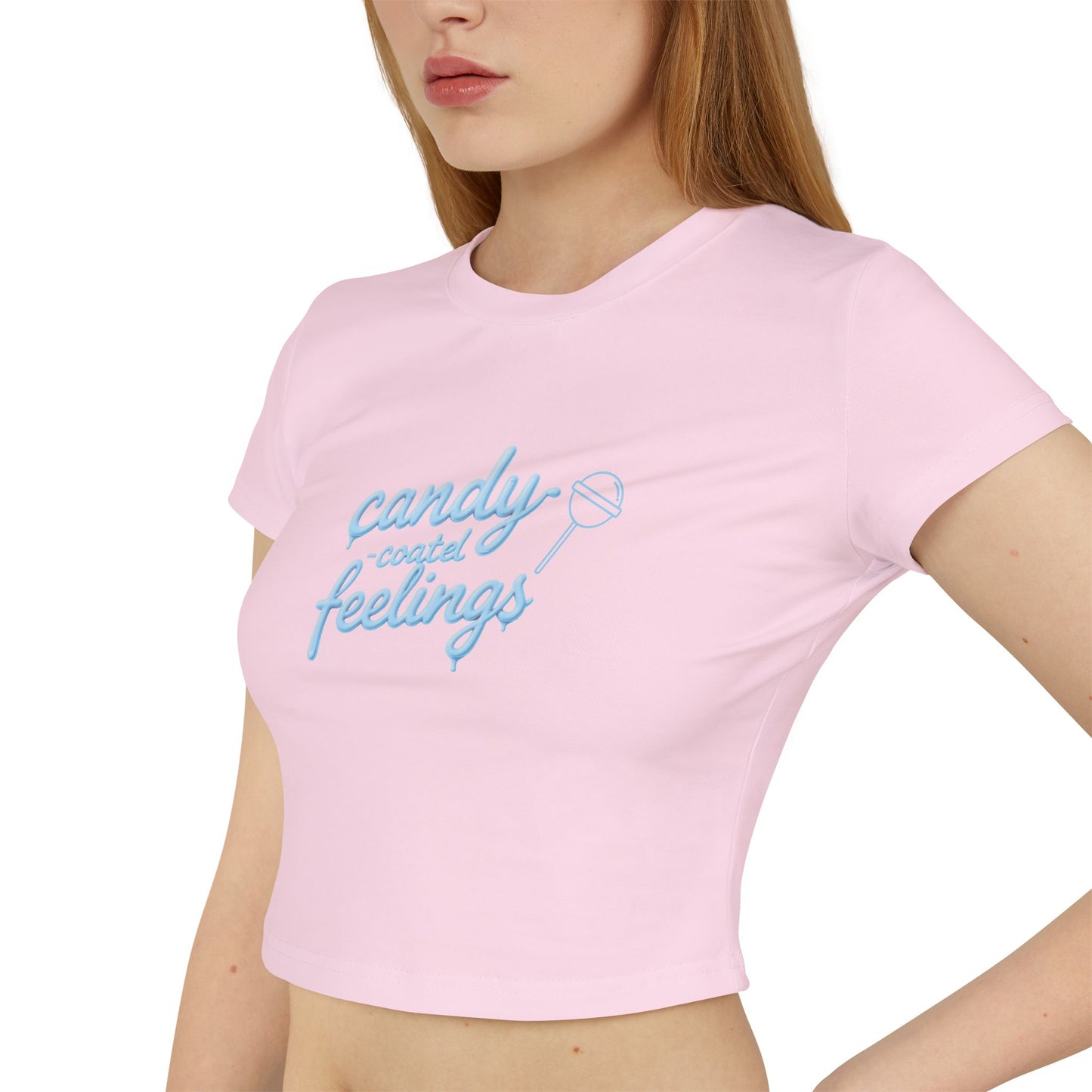Candy-Coated Feelings Cropped Baby Tee | Blue Version