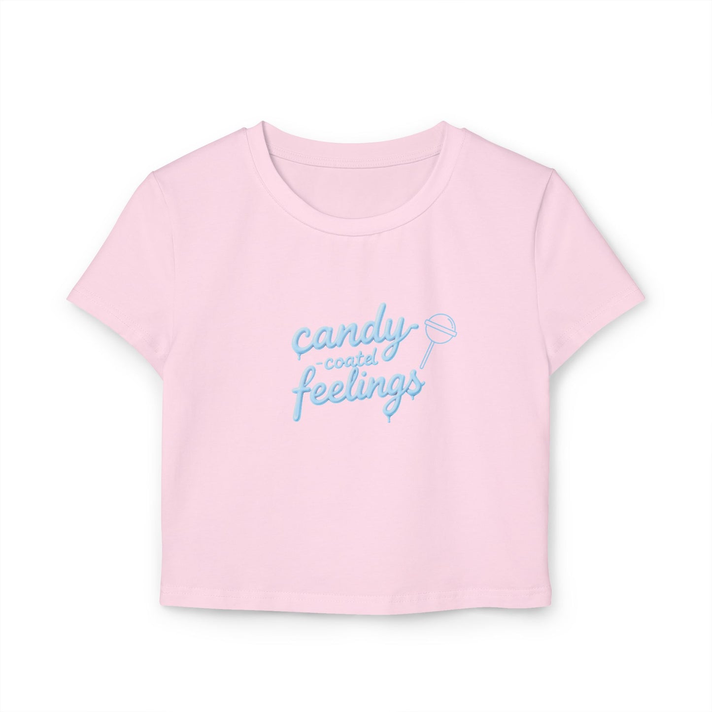 Candy-Coated Feelings Cropped Baby Tee | Blue Version